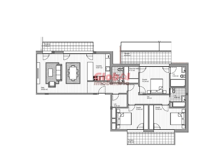 Apartamento T3 para Venda em Currelos, Papízios e Sobral Foto 3