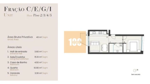 Apartamento T1 para Venda em Cedofeita, Santo Ildefonso, Sé, Miragaia, São Nicolau e Vitória