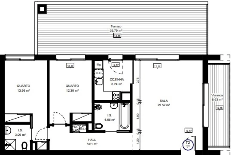 Apartamento T2 para Venda em Conceição e Cabanas de Tavira Planta 1