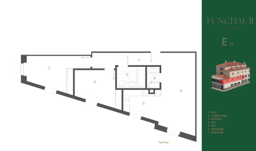 Apartamento T2 para Venda em Funchal (Se) Planta 1