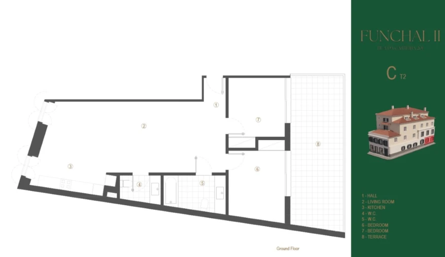 Apartamento T2 para Venda em Funchal (Se) Planta 1