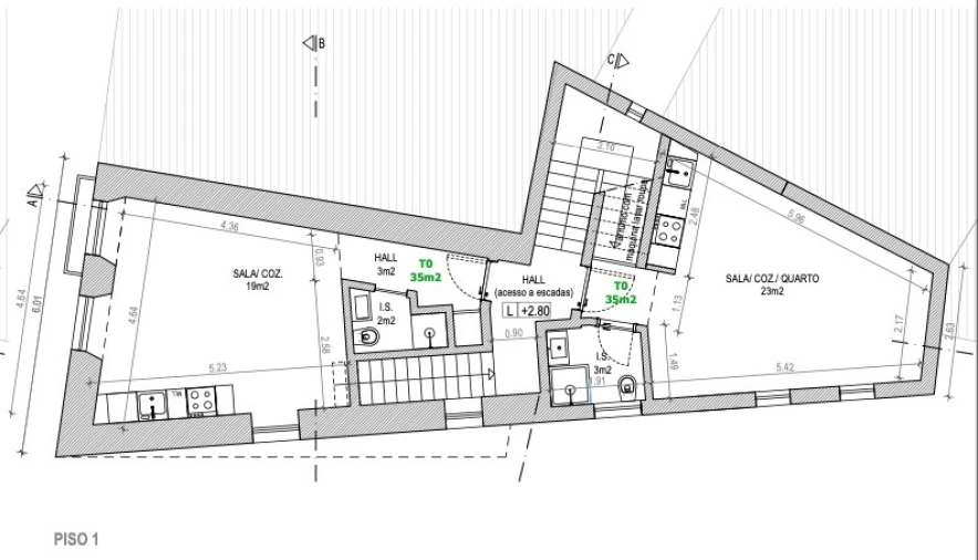 Apartamento para Venda em Santa Maria Maior Planta 1