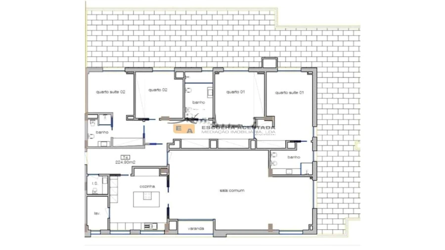 Apartamento T4 para Venda em Aldoar, Foz do Douro e Nevogilde Planta 1