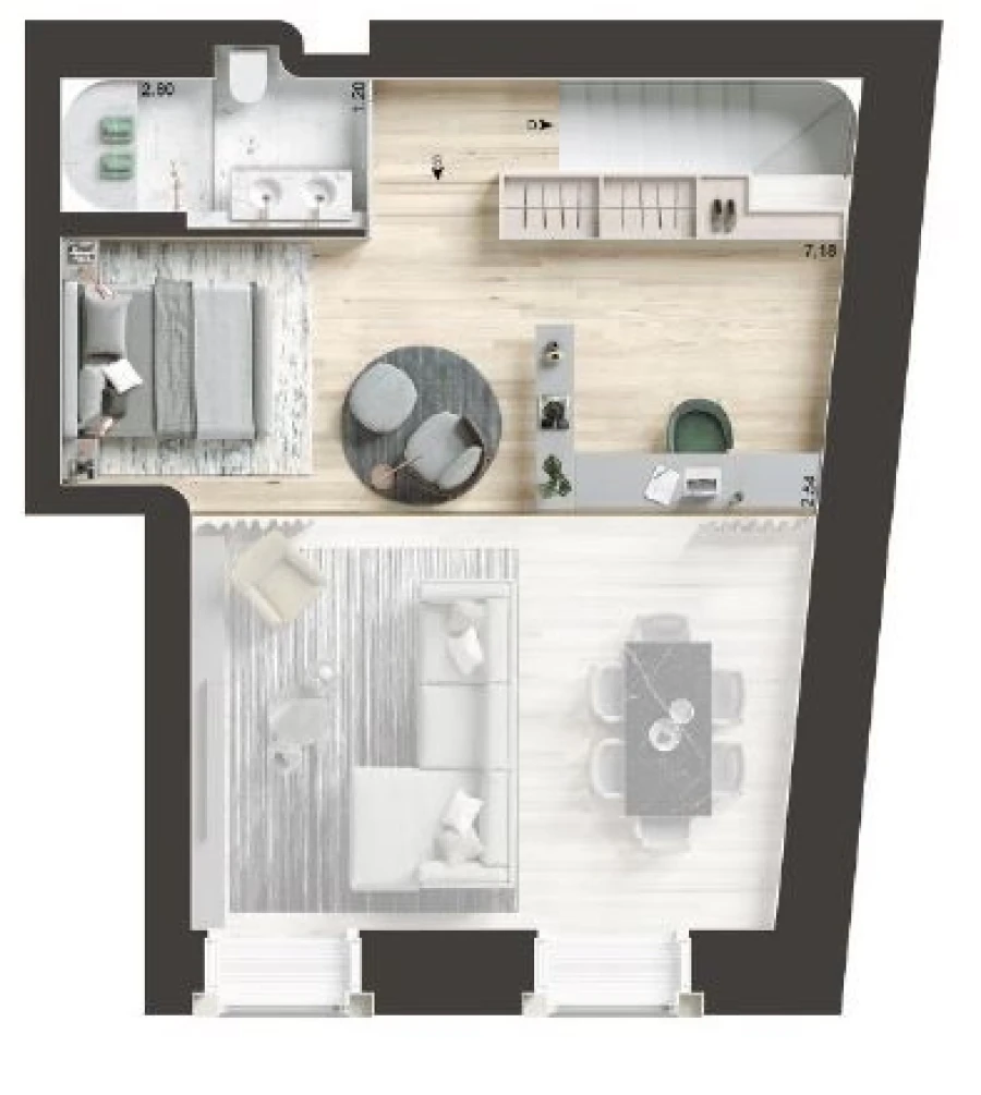 Apartamento T1 para Venda em Santo António Planta 2