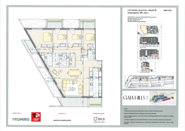 Apartamento T4 para Venda em Santa Marinha e São Pedro da Afurada Planta 1