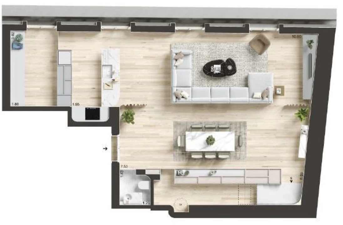 Apartamento T1 para Venda em Santo António Planta 3