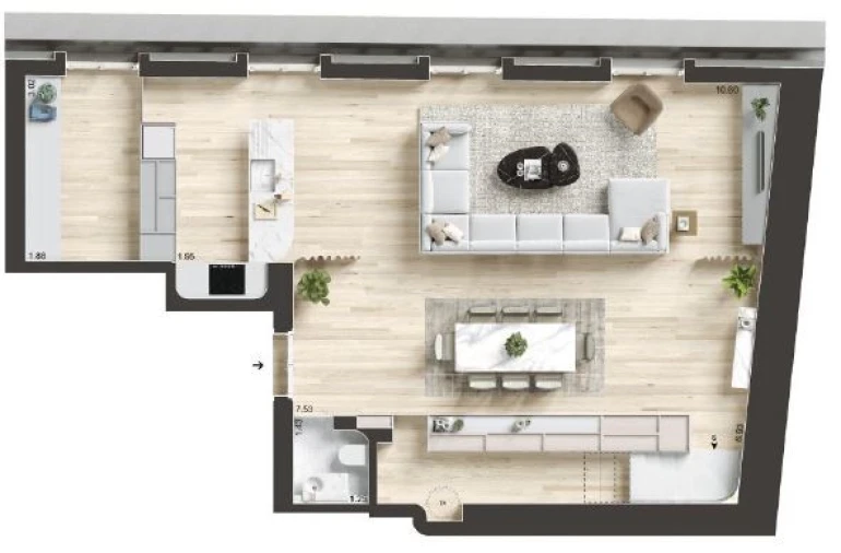 Apartamento T1 para Venda em Santo António Planta 3