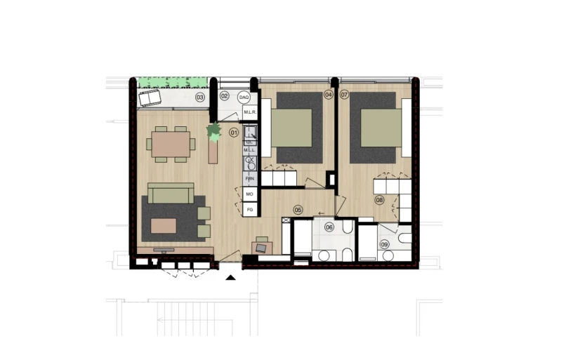 Apartamento T2 para Venda em Matosinhos e Leça da Palmeira Planta 1
