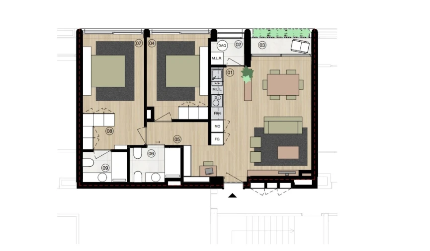 Apartamento T2 para Venda em Matosinhos e Leça da Palmeira Planta 1