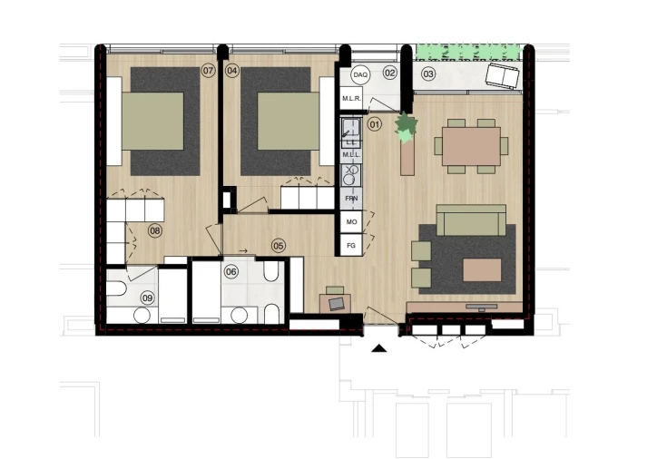 Apartamento T2 para Venda em Matosinhos e Leça da Palmeira Planta 1