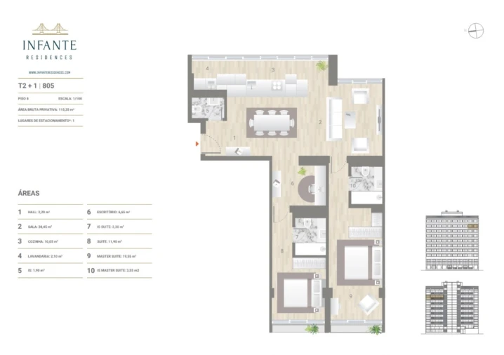Apartamento T2 para Venda em Estrela Planta 1