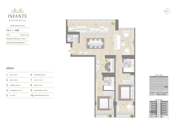 Apartamento T2 para Venda em Estrela Planta 1