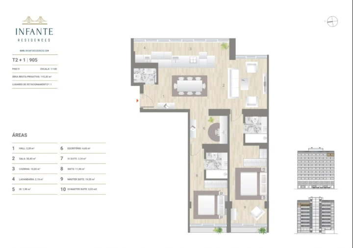 Apartamento T2 para Venda em Estrela Planta 1