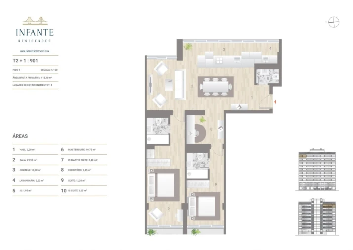 Apartamento T2 para Venda em Estrela Planta 1