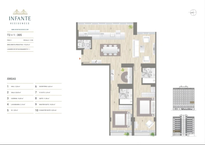 Apartamento T2 para Venda em Estrela Planta 1