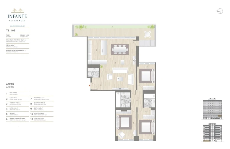 Apartamento T3 para Venda em Estrela Planta 1