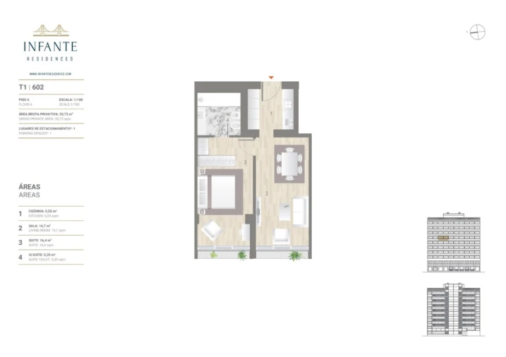 Apartamento T1 para Venda em Estrela Planta 1