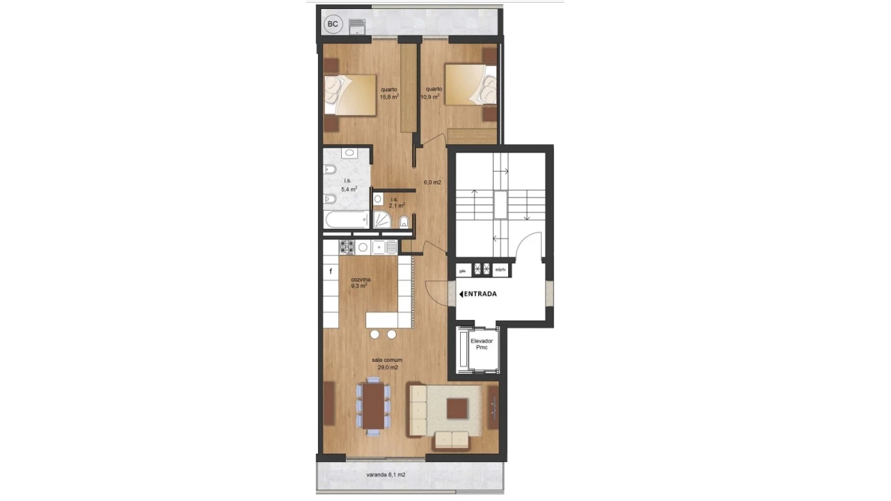 Apartamento T2 para Venda em Creixomil Foto 34