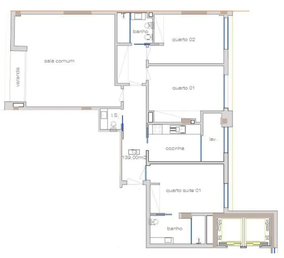 Apartamento T3 para Venda em Cedofeita, Santo Ildefonso, Sé, Miragaia, São Nicolau e Vitória Planta 1
