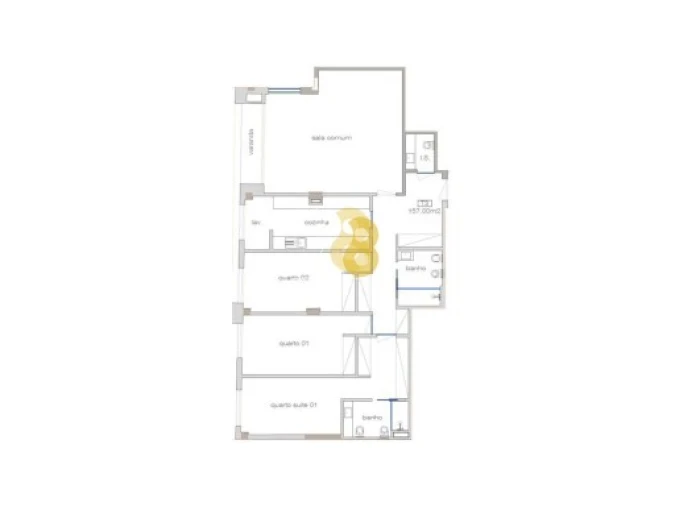 Apartamento T3 para Venda em Cedofeita, Santo Ildefonso, Sé, Miragaia, São Nicolau e Vitória Planta 1