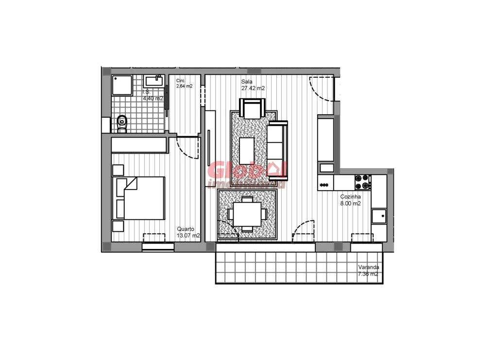 Apartamento T1 para Venda em Currelos, Papízios e Sobral Foto 3