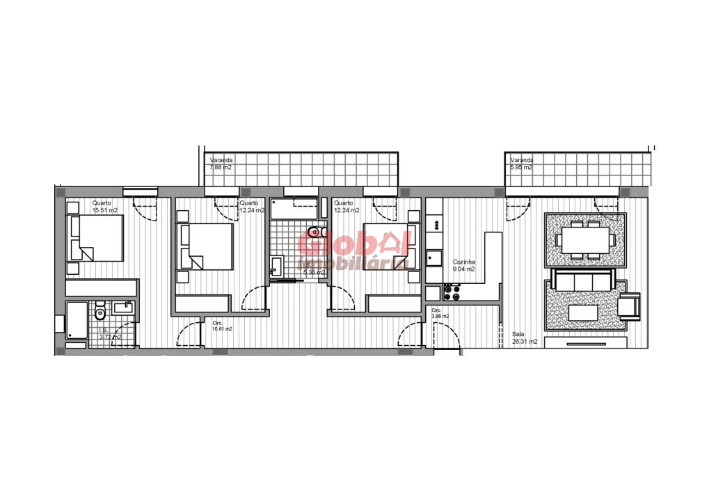 Apartamento T3 para Venda em Currelos, Papízios e Sobral Foto 3
