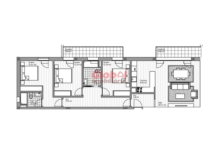 Apartamento T3 para Venda em Currelos, Papízios e Sobral Foto 3