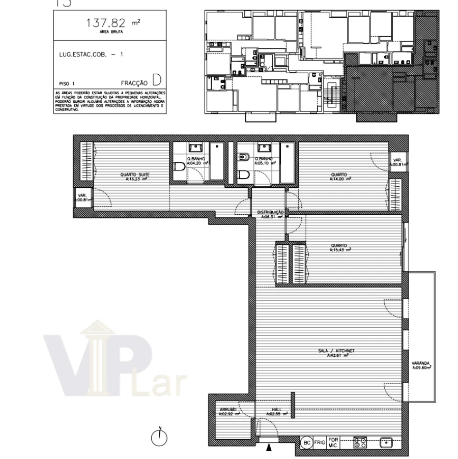 Apartamento T3 para Venda em Mafamude e Vilar do Paraíso Foto 11