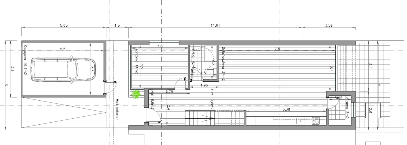 Moradia T3 para Venda em Aradas Planta 3