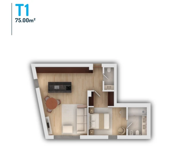 Apartamento T2 para Venda em Vila do Conde Planta 1