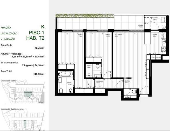 Apartamento T3 para Venda em Rebordosa Planta 2