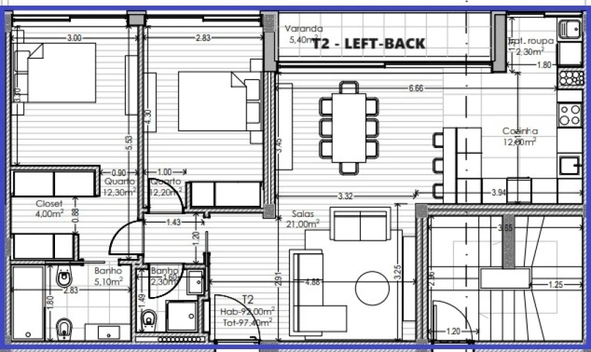 Apartamento T2 para Venda em Aguas Santas Planta 1