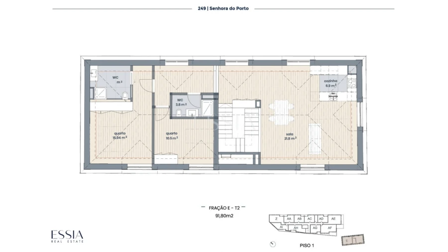 Apartamento T0 para Venda em Ramalde Planta 1