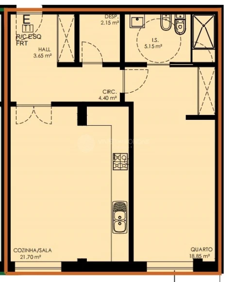Apartamento T1 para Venda em Covilhã e Canhoso