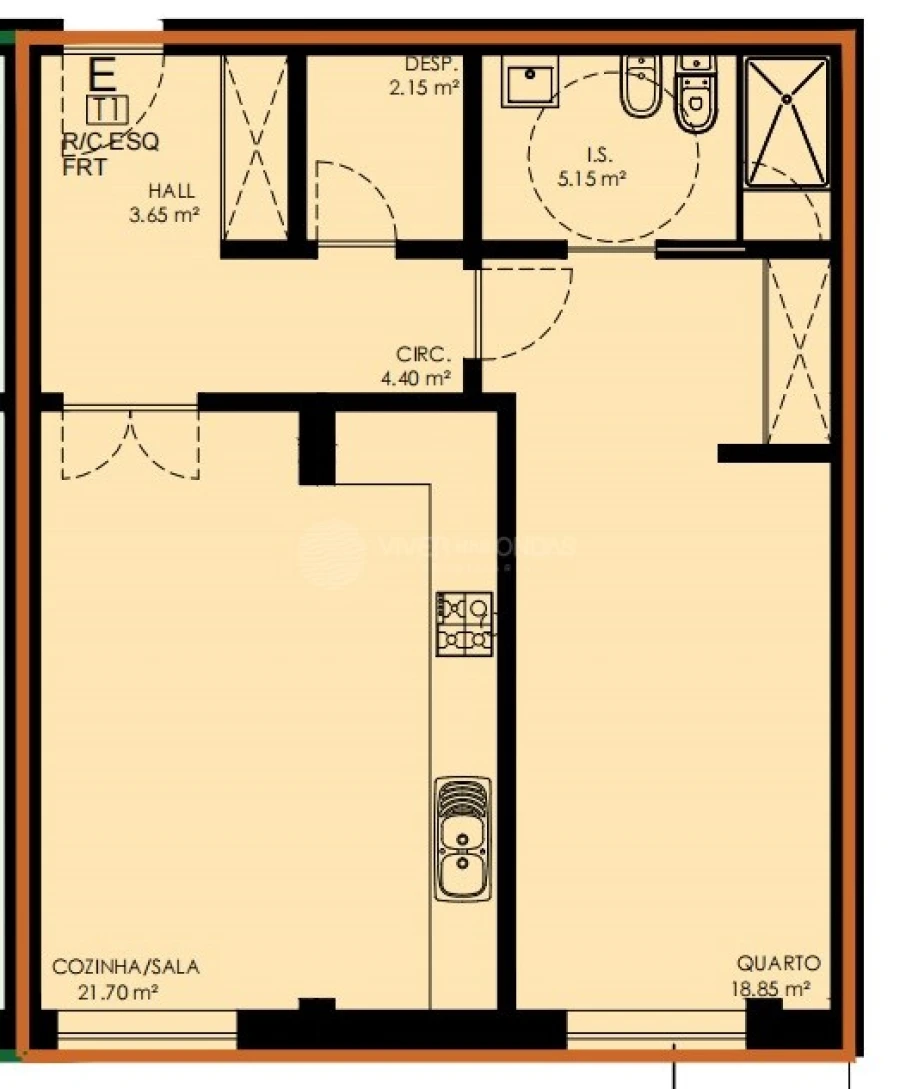 Apartamento T1 para Venda em Covilhã e Canhoso Foto 39