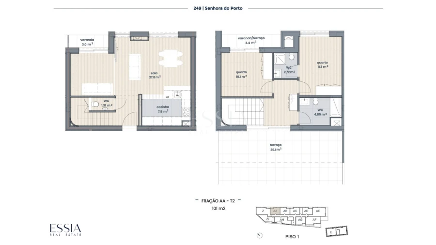 Apartamento T0 para Venda em Ramalde Planta 1
