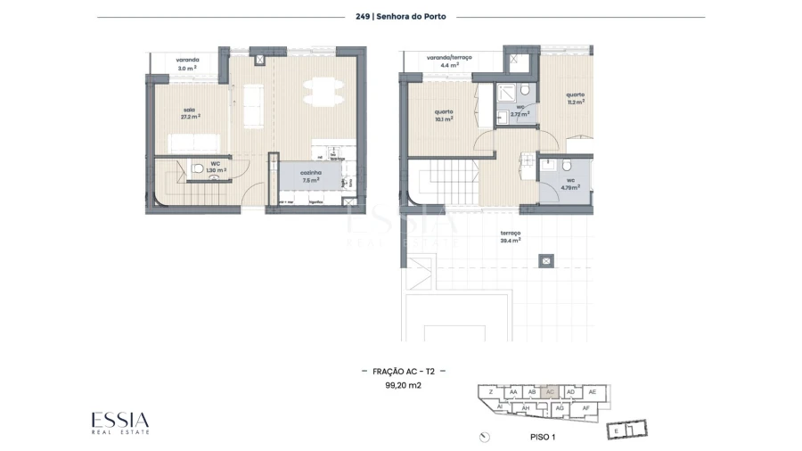 Apartamento T0 para Venda em Ramalde Planta 1