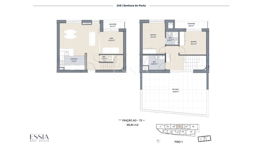 Apartamento T0 para Venda em Ramalde Planta 1