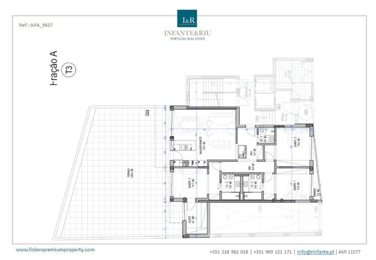Apartamento T3 para Venda em Almada, Cova da Piedade, Pragal e Cacilhas Planta 1