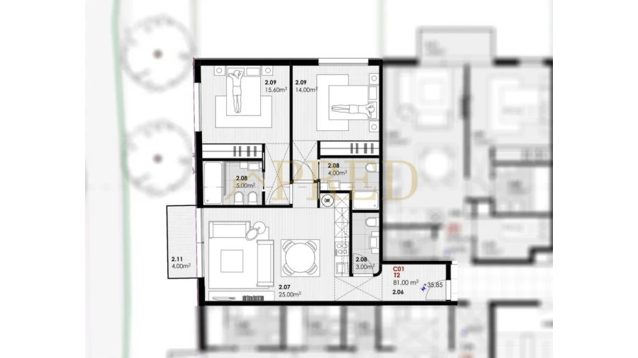 Apartamento T2 para Venda em Canidelo Foto 4