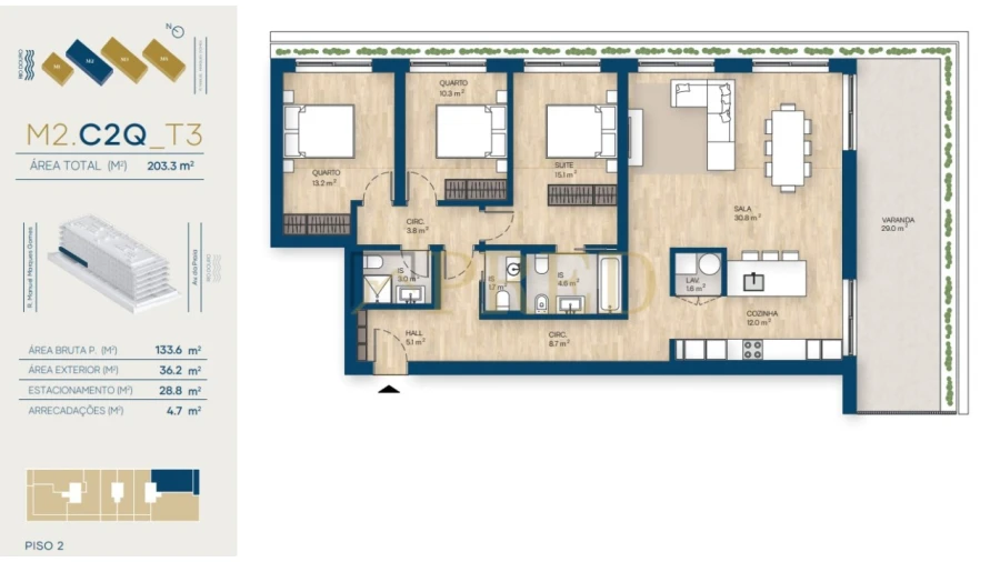 Apartamento T3 para Venda em Canidelo Foto 6