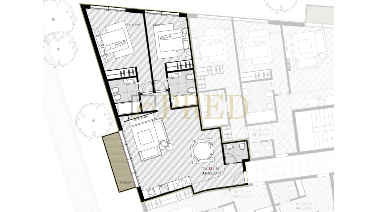Apartamento T2 para Venda em Canidelo Foto 6