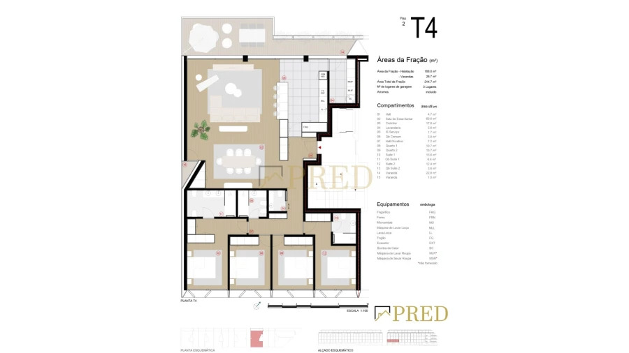 Apartamento T4 para Venda em Canidelo Foto 12