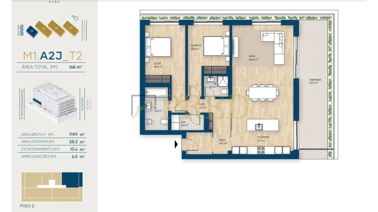 Apartamento T2 para Venda em Canidelo Foto 8