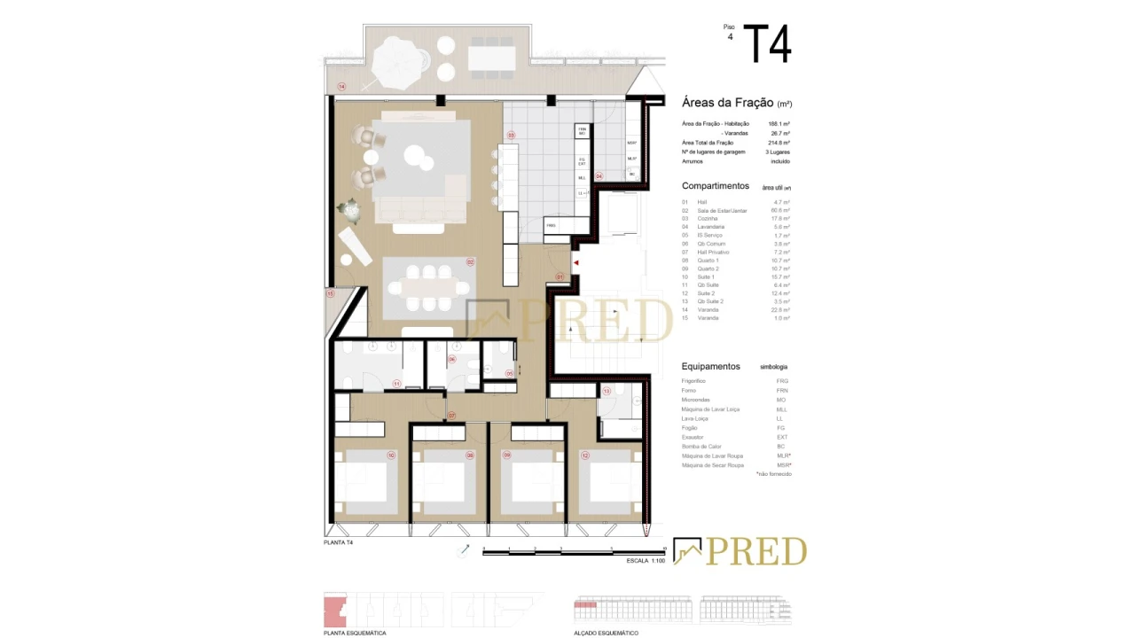 Apartamento T4 para Venda em Canidelo Foto 12