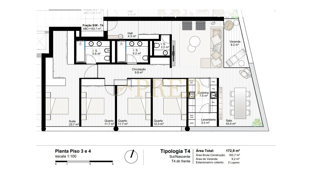 Apartamento T4 para Venda em Canidelo Foto 13