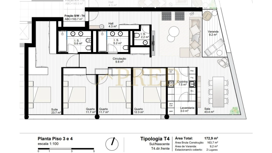 Apartamento T4 para Venda em Canidelo Foto 13