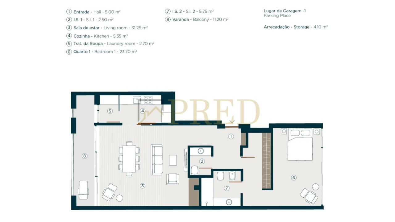 Apartamento T1 para Venda em Santa Marinha e São Pedro da Afurada Foto 9