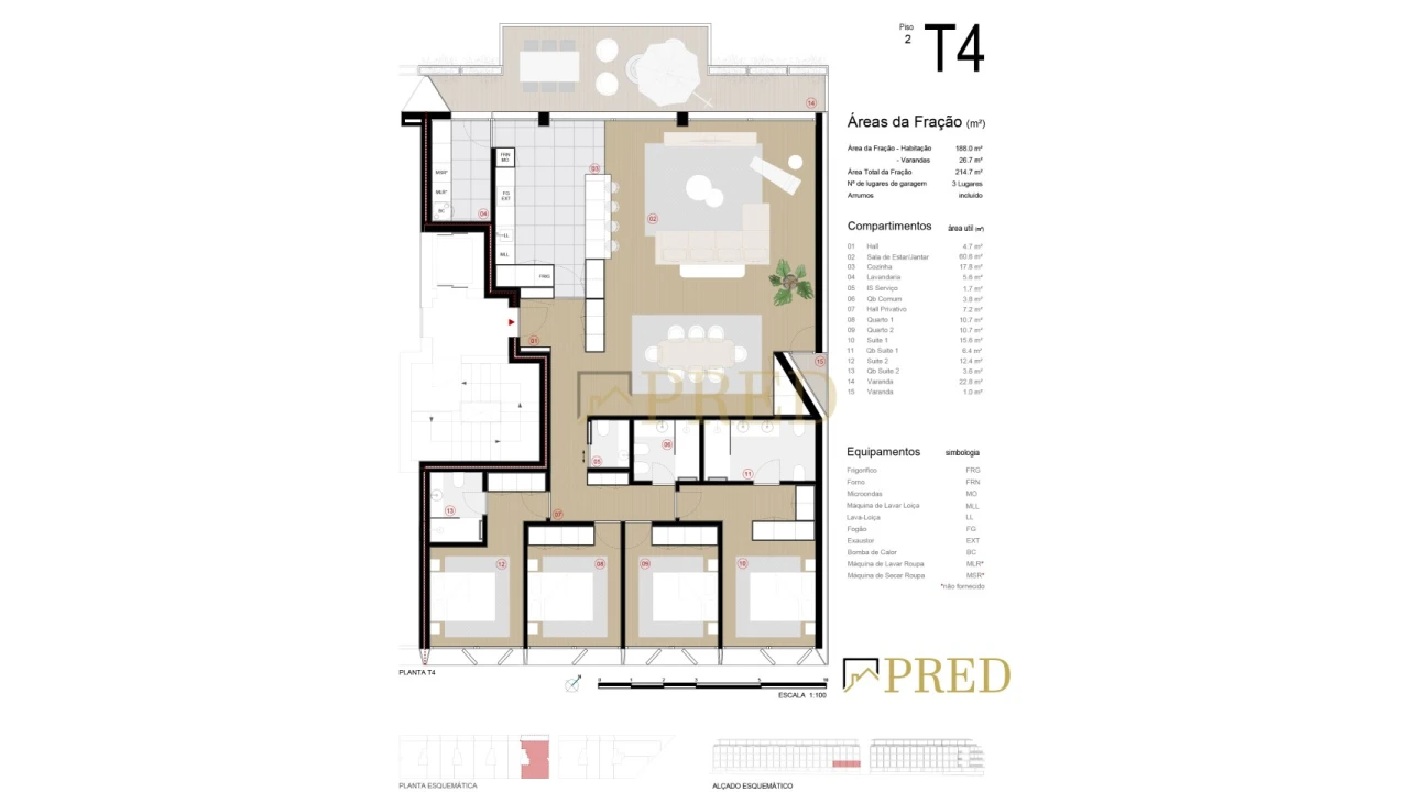 Apartamento T4 para Venda em Canidelo Foto 12