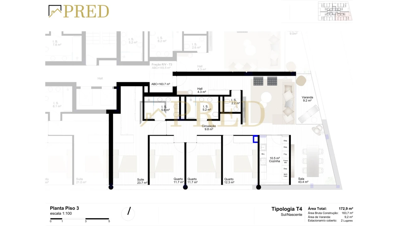 Apartamento T4 para Venda em Canidelo Foto 12
